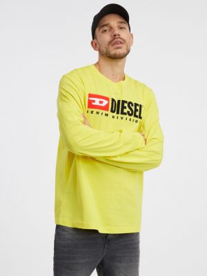 Тениска с дълъг ръкав Diesel жълто