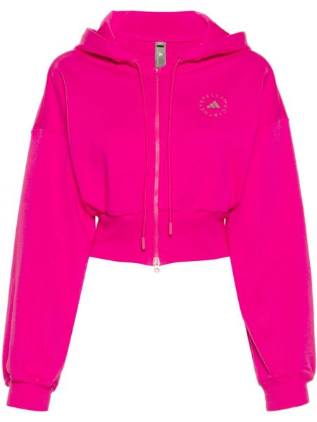 Kapučdžemperis ar apdruku Adidas By Stella Mccartney rozā