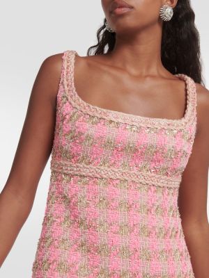 Φόρεμα tweed Giambattista Valli ροζ