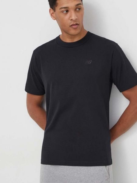 Bavlněné tričko s aplikacemi New Balance černé