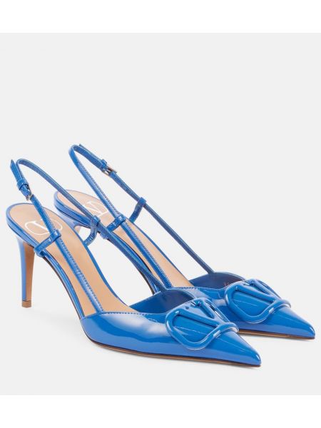 Slingback kiiltonahka nahka avokkaat Valentino Garavani sininen