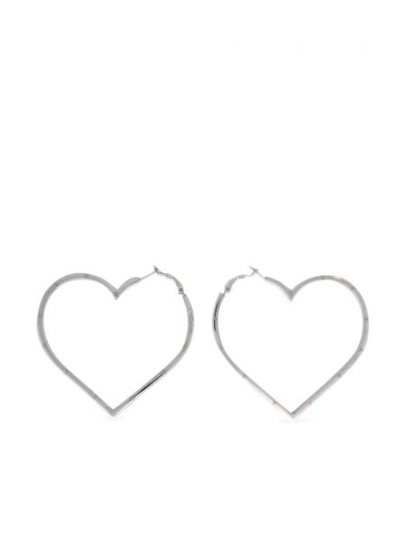 Náušnice se srdcovým vzorem Chanel Pre-owned stříbrné