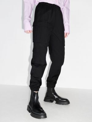 Pantalones cargo de cintura alta Prada negro