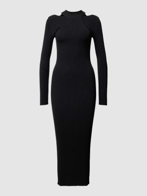 Sukienka midi dopasowana z wiskozy Hugo czarna