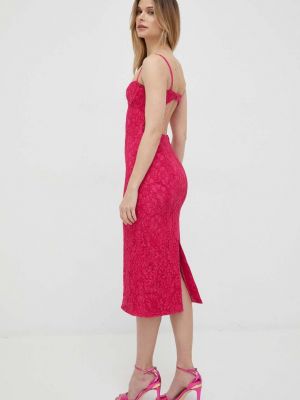 Midi haljina Bardot ružičasta