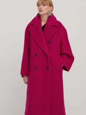 Růžový vlněný kabát Hugo
