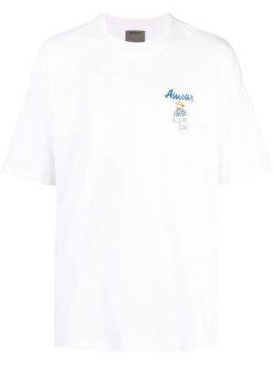 Bombažna majica s potiskom Musium Div. bela