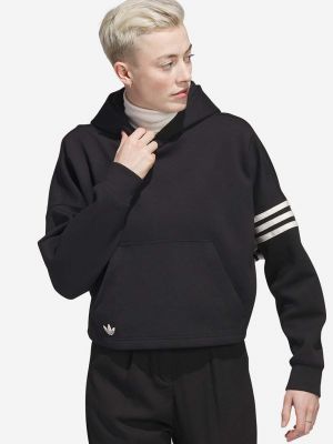 Mikina s kapucí s aplikacemi Adidas Originals černá