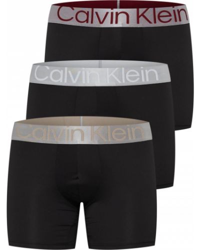 Boxerky s výšivkou s potlačou z polyesteru Calvin Klein Underwear - čierna