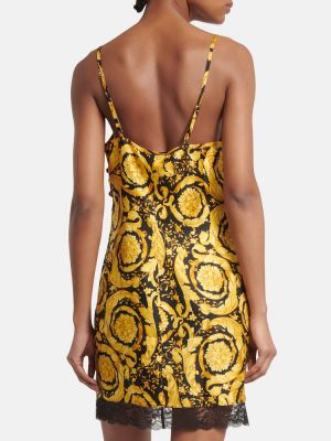 Mini robe en soie Versace jaune