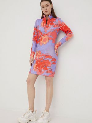 Облягаюче плаття міні Adidas Originals, фіолетове