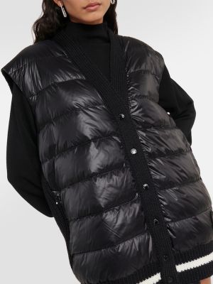 Vlnená prešívaná vesta Moncler čierna