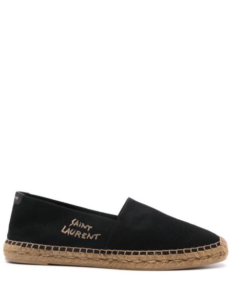 Broderet espadrillos Saint Laurent sort