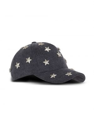 Medvilninis kepurė su snapeliu su žvaigždės raštu Balmain pilka