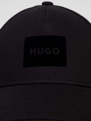 Czapka z daszkiem z nadrukiem Hugo czarna