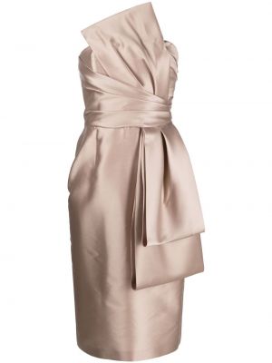 Μίντι φόρεμα ντραπέ Alberta Ferretti ροζ