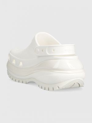 Papuci cu platformă Crocs alb