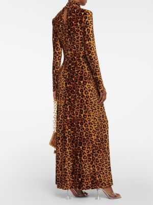 Robe longue à imprimé à imprimé léopard Rabanne