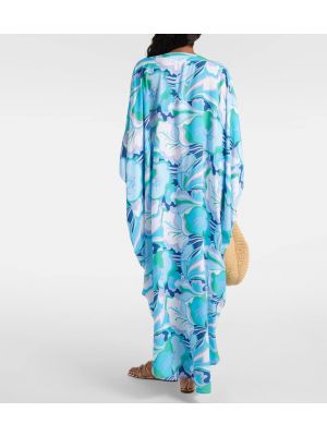 Dolga obleka s cvetličnim vzorcem Melissa Odabash modra
