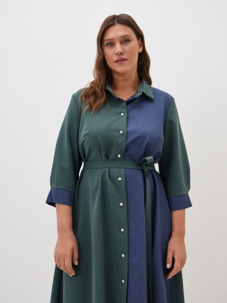 Платье-рубашка Notte Bianca зеленое