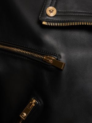 Giacca di pelle Versace nero