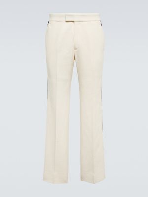 Pantalones rectos de tweed Gucci beige