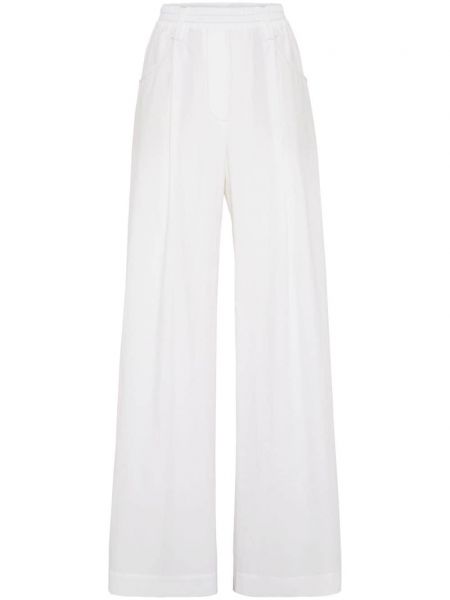 Relaxed памучни панталон Brunello Cucinelli бяло