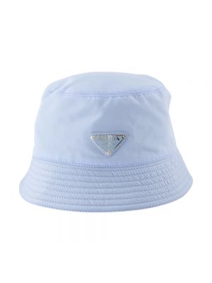 Niebieska nylonowa czapka Prada