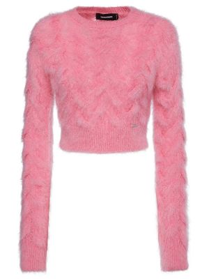 Moherowy sweter Dsquared2 różowy