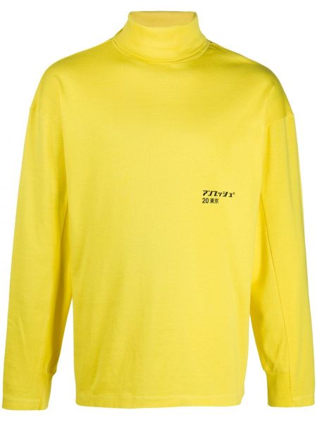 Jersey cuello alto con estampado con cuello alto de tela jersey Ambush amarillo