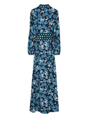 Sukienka długa w kwiatki w grochy z nadrukiem Dvf Diane Von Furstenberg