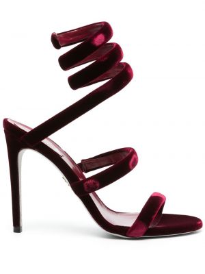 Aksamitne sandały Renè Caovilla czerwone