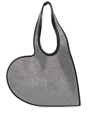 Τσάντα shopper με μοτίβο καρδιά Coperni μαύρο