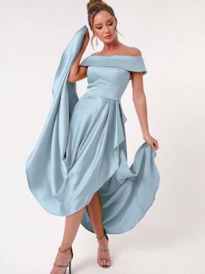 Атласное вечернее платье Lafaba голубое