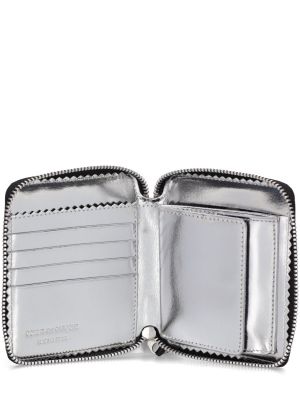 Bőr pénztárca Comme Des Garçons Wallet ezüstszínű