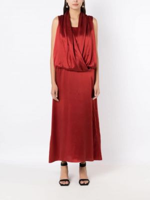 Jedwabna sukienka drapowana Uma | Raquel Davidowicz czerwona
