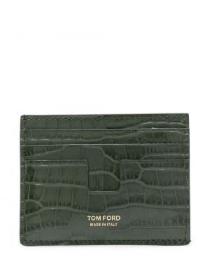 Кожено портмоне зелено Tom Ford