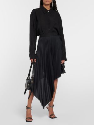 Jedwabny top żakardowy Givenchy czarny