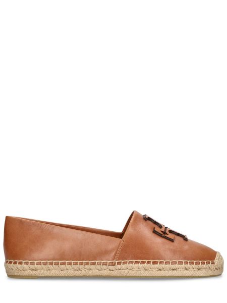 Espadrillos i läder Tory Burch brun