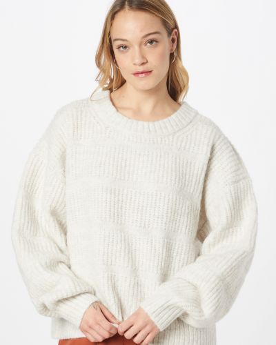 Меланжов пуловер Weekday бяло