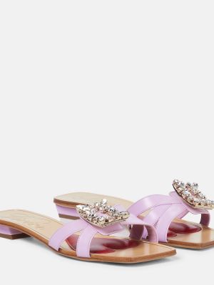 Kožené sandále Roger Vivier ružová