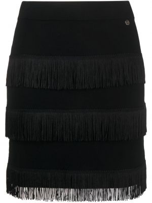 Mini sukně s třásněmi Liu Jo černé