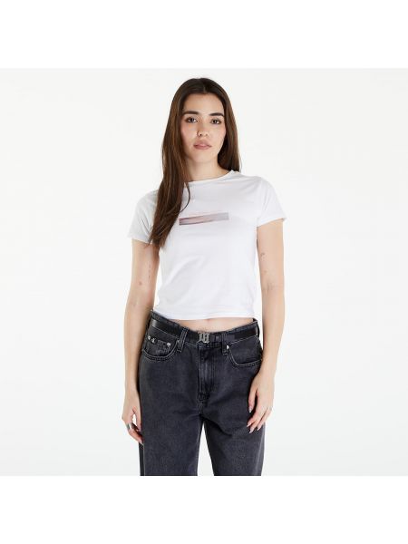 Přiléhavé džíny s krátkými rukávy Calvin Klein bílé