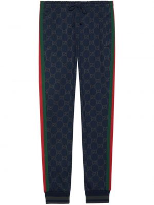 Žakárové bavlnené teplákové nohavice Gucci