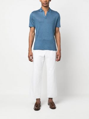 Polo marškinėliai v formos iškirpte Lardini mėlyna
