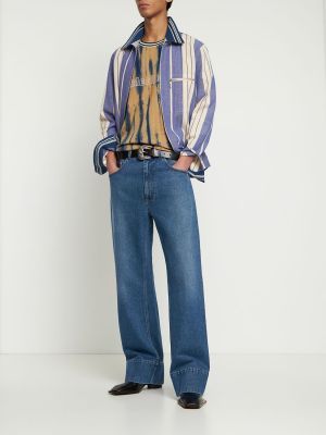Jeans en coton Wales Bonner bleu