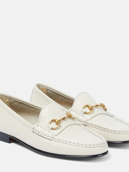 Kožené loafers Gucci bílé