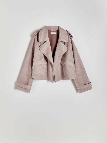 Замшевая куртка Reserved розовая