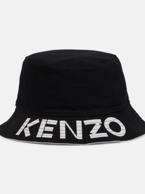 Двусторонняя хлопковая шляпа Kenzo черная