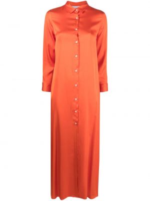 Saténové dlouhé šaty na gombíky Manuel Ritz oranžová